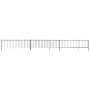 vidaXL Tuinhek met speerpunt staal 1603,5x150 cm zwart