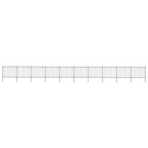 vidaXL Tuinhek met speerpunt staal 1781,5x150 cm zwart