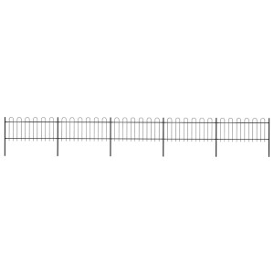 vidaXL Tuinhek met ringtop staal 892,5x80 cm zwart