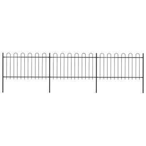 vidaXL Tuinhek met ringtop staal 537x100 cm zwart