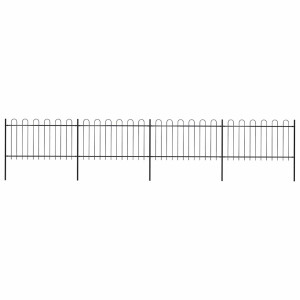 vidaXL Tuinhek met ringtop staal 714,5x100 cm zwart