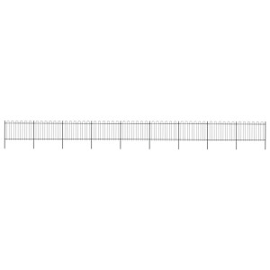 vidaXL Tuinhek met ringtop staal 1603,5x120 cm zwart
