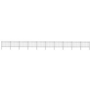 vidaXL Tuinhek met ringtop staal 1781,5x120 cm zwart