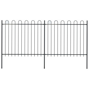 vidaXL Tuinhek met ronde bovenkant 3,4x1,5 m staal zwart