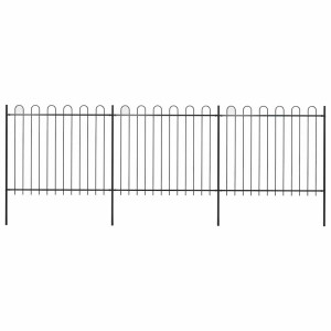 vidaXL Tuinhek met ringtop staal 537x150 cm zwart