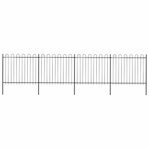 vidaXL Tuinhek met ringtop staal 714,5x150 cm zwart