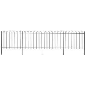 vidaXL Tuinhek met ronde bovenkant 6,8x1,5 m staal zwart