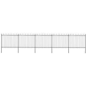 vidaXL Tuinhek met ronde bovenkant 8,5x1,5 m staal zwart
