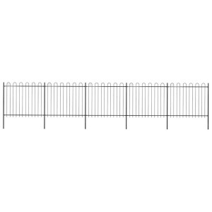 vidaXL Tuinhek met ringtop staal 892,5x150 cm zwart