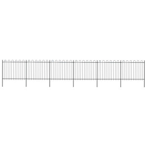 vidaXL Tuinhek met ronde bovenkant 10,2x1,5 m staal zwart