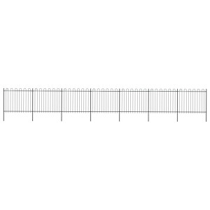 vidaXL Tuinhek met ronde bovenkant 11,9x1,5 m staal zwart