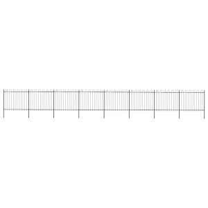vidaXL Tuinhek met ringtop staal 1426x150 cm zwart
