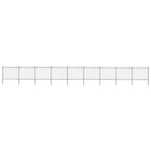 vidaXL Tuinhek met ringtop staal 1603,5x150 cm zwart