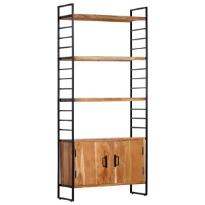 vidaXL Boekenkast met 4 schappen 80x30x180 cm massief acaciahout