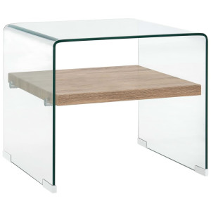 vidaXL Salontafel 50x50x45 cm gehard glas transparant