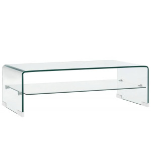 vidaXL Salontafel 98x45x31 cm gehard glas transparant