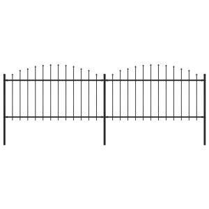 vidaXL Tuinhek met speerpunt staal 359x150 cm zwart