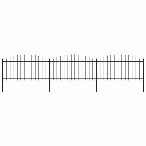vidaXL Tuinhek met speerpunt staal 537x150 cm zwart