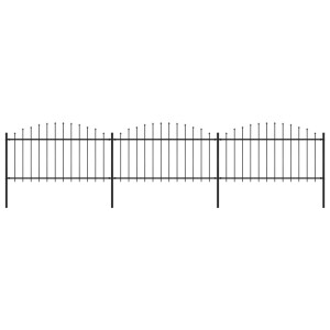 vidaXL Tuinhek met speerpunt staal 537x150 cm zwart