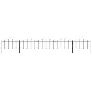 vidaXL Tuinhek met speerpunt staal 892,5x150 cm zwart