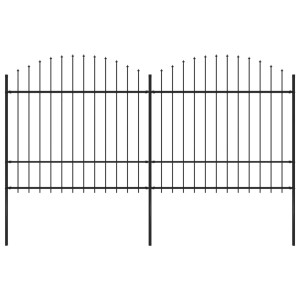vidaXL Tuinhek met speerpunt staal 359x175 cm zwart