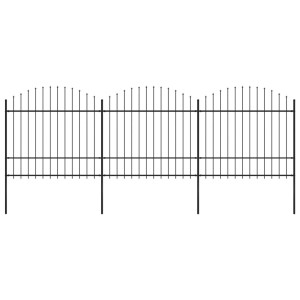 vidaXL Tuinhek met speerpunt staal 537x175 cm zwart