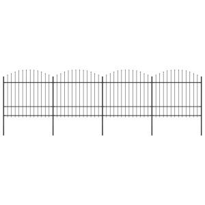 vidaXL Tuinhek met speerpunt staal 714,5x175 cm zwart