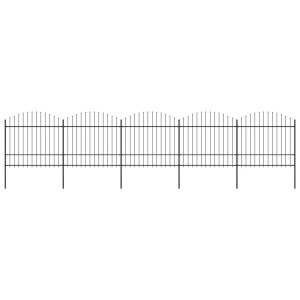 vidaXL Tuinhek met speerpunt staal 892,5x175 cm zwart
