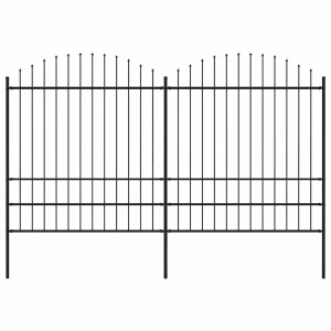 vidaXL Tuinhek met speerpunt staal 359x200 cm zwart