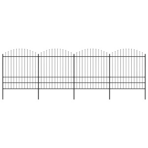 vidaXL Tuinhek met speerpunt staal 714,5x200 cm zwart
