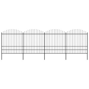 vidaXL Tuinhek met speerpunt staal 714,5x200 cm zwart
