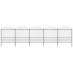 vidaXL Tuinhek met speerpunt staal 892,5x200 cm zwart