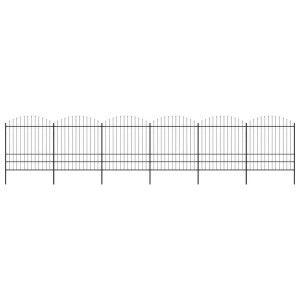 vidaXL Tuinhek met speerpunt staal 1070x200 cm zwart