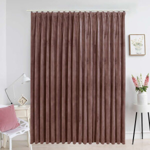 vidaXL Gordijn verduisterend met haken 290x245 cm fluweel antiekroze
