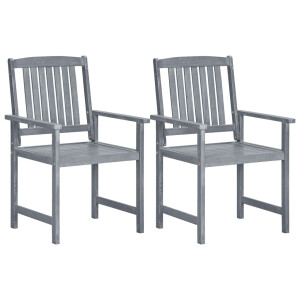 vidaXL Tuinstoelen 2 st massief acaciahout grijs