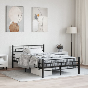 vidaXL Bedframe staal zwart 120x200 cm