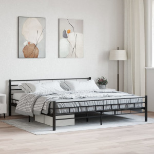 vidaXL Bedframe staal zwart 180x200 cm