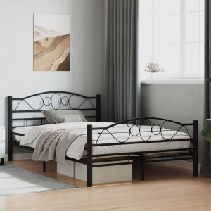 vidaXL Bedframe staal zwart 120x200 cm