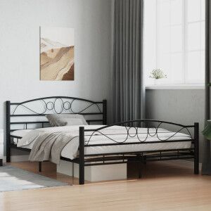 vidaXL Bedframe staal zwart 140x200 cm