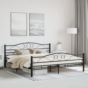 vidaXL Bedframe staal zwart 180x200 cm