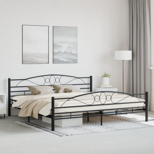 vidaXL Bedframe staal zwart 200x200 cm