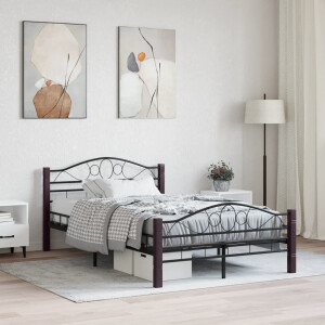 vidaXL Bedframe metaal zwart 120x200 cm
