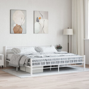 vidaXL Bedframe metaal wit 200x200 cm