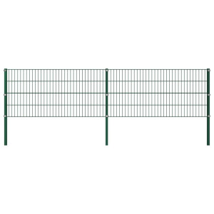 vidaXL Schuttingpaneel met palen ijzer 349x80 cm groen