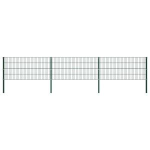 vidaXL Schuttingpaneel met palen ijzer 522x80 cm groen