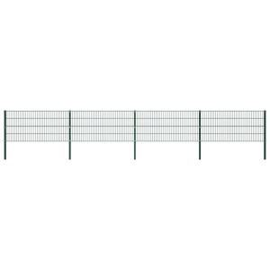 vidaXL Schuttingpaneel met palen ijzer 694,5x80 cm groen