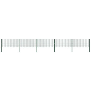 vidaXL Schuttingpaneel met palen ijzer 867x80 cm groen