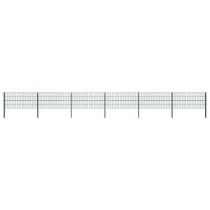 vidaXL Schuttingpaneel met palen ijzer 1040x80 cm groen
