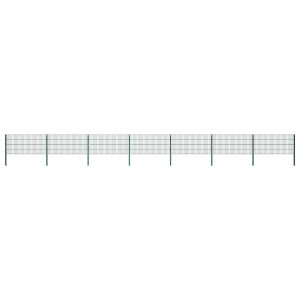 vidaXL Schuttingpaneel met palen ijzer 1212x80 cm groen