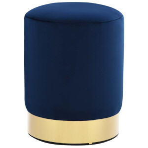 vidaXL Kruk fluweel 28 x 36 cm blauw en goudkleurig